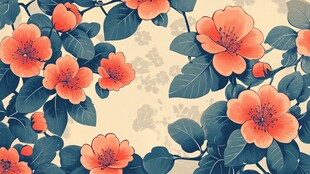 复古风花卉图案背景设计