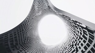 未来感几何线条建筑空间