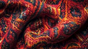 绚丽多彩民族风织物纹理