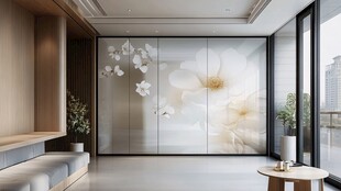 现代简约风花卉主题客厅