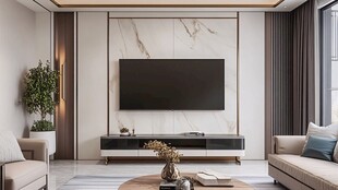 现代简约风客厅电视墙设计