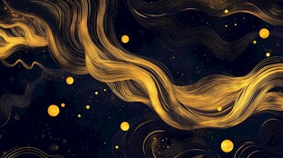 金色流光波浪抽象背景图