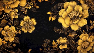 黑金花卉图案背景设计