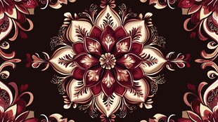 复古华丽花卉装饰图案