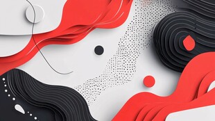 红黑白抽象几何艺术图案