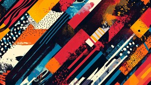 多彩几何抽象艺术图案