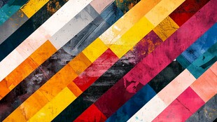 多彩几何条纹艺术背景图