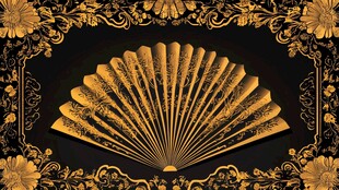 金色折扇 古典奢华艺术风