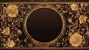 古典黑金花卉圆形装饰图