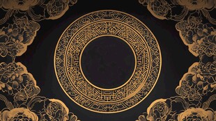 中式黑金传统花纹装饰图
