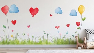 童趣爱心墙贴装饰儿童房