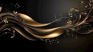 金色华丽曲线装饰背景图