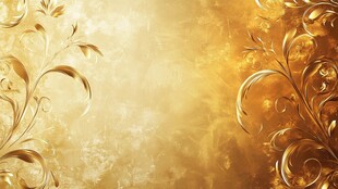 金色花卉华丽背景图案