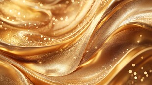 金色流体纹理梦幻背景图