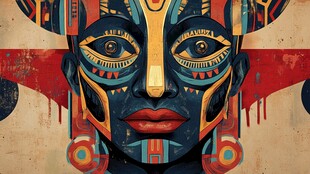 神秘部落风格的面部艺术