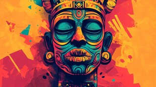 色彩斑斓的神秘古代面具