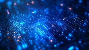 科技感电路板的璀璨光影