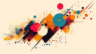 抽象多彩几何元素艺术图案