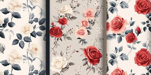 花卉图案墙纸展示