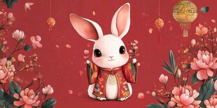 可爱玉兔贺新春