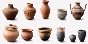 各式精美陶罐展示
