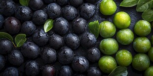 紫绿李子摆拍 清新水果风