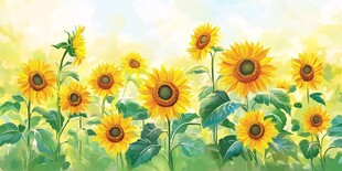 灿烂向日葵花海田园景致