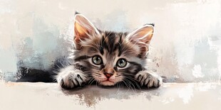 可爱小猫咪探出脑袋张望