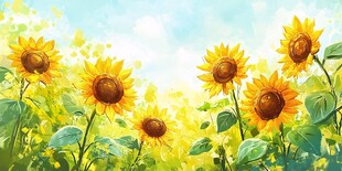 阳光下的向日葵花海