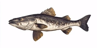 逼真鲈鱼插画