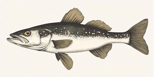 手绘斑点鱼插画