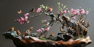 春日花鸟盆景艺术佳作
