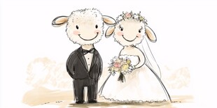 羊夫妇的甜蜜婚礼时刻