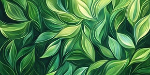翠绿叶片的艺术纹理画面