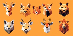 动物几何头像集合
