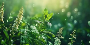 清新绿植中的自然光影