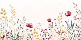 手绘花卉边框背景图