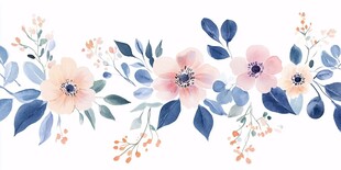 水彩花卉边框图案设计