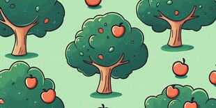 卡通苹果树图案背景设计