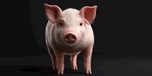 可爱粉色小猪特写