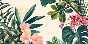 热带花卉绿植装饰画