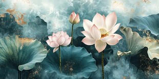 水墨荷花意境图