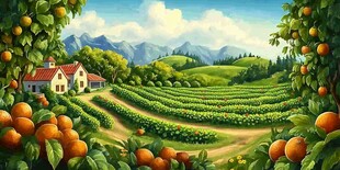 田园橘园美景如画