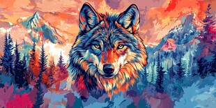 山林中的梦幻狼头