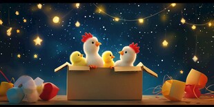 纸箱里的欢乐小鸡们