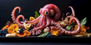 创意章鱼美食摆盘艺术