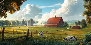 田园牧歌 乡村农场风光图景