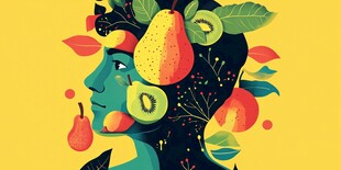 水果装饰的创意人物头像