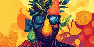 水果创意装扮的个性人物