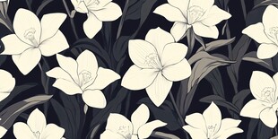 白色花卉无缝图案背景